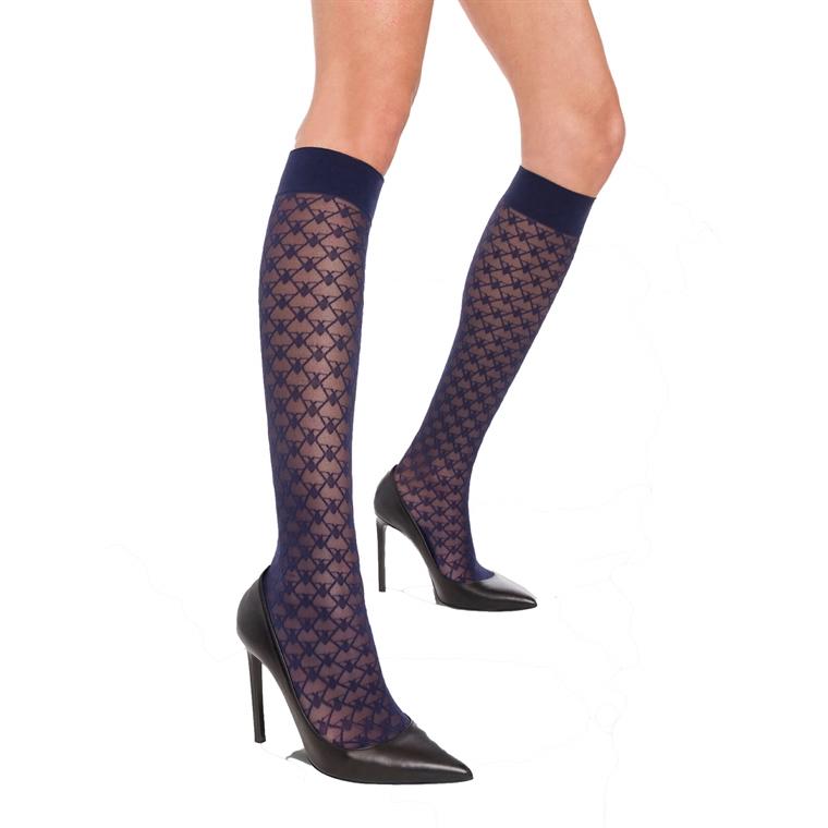 Wolford Triangle Knee-Highs, Navy